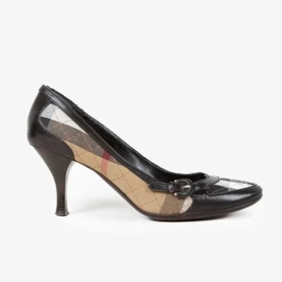 Burberry House Check Canvas Heels - Picture 1 of 10